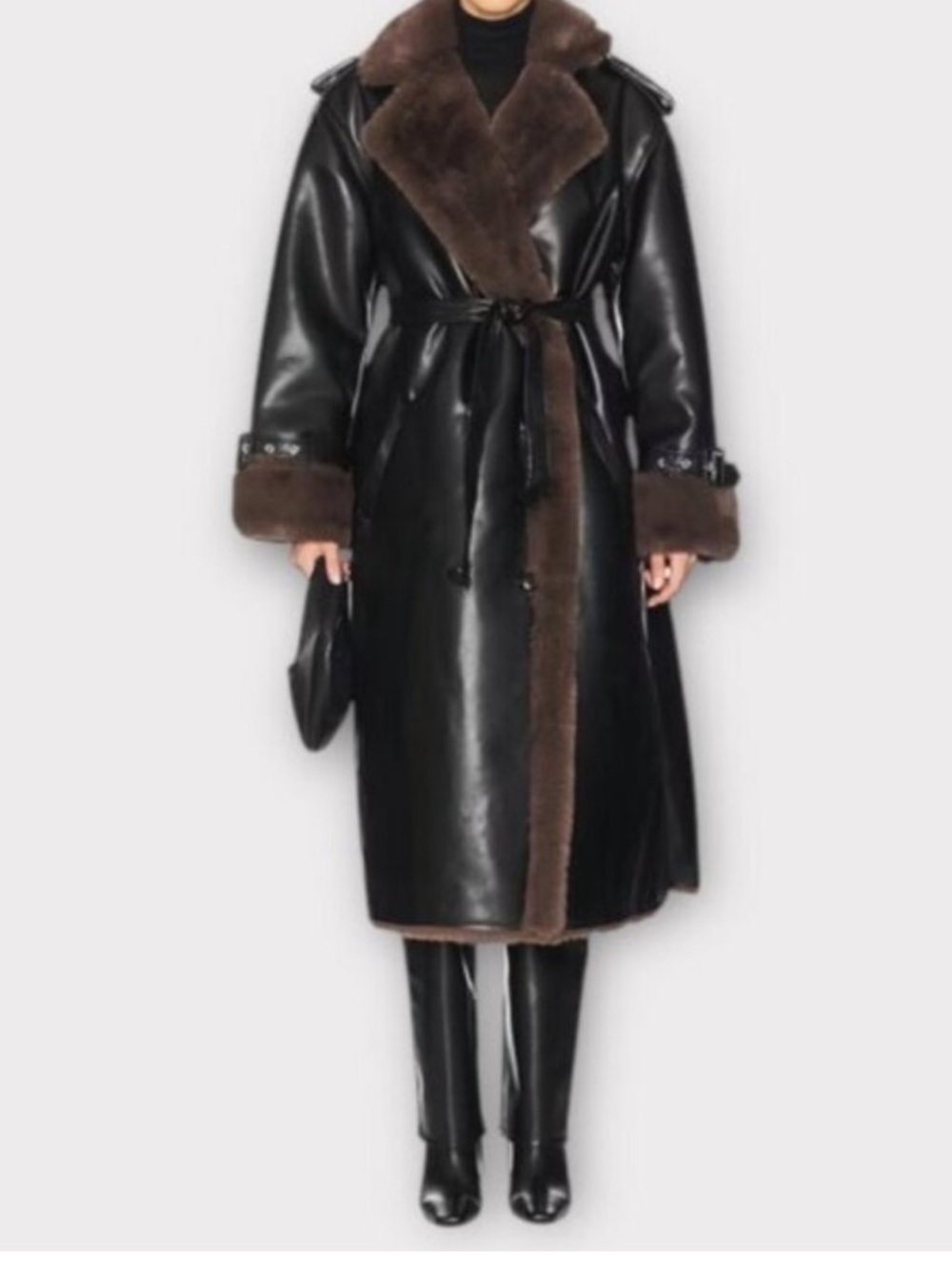 New! WEWOREWHAT Women's Bonded Faux Fur Overcoat Sz XS
